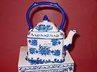 nib blue and white porcelain teapot with flower pattern expedited