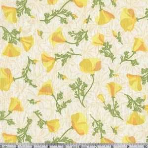  45 Wide Meadow Dance Summer Flowers Goldenrod Fabric By 