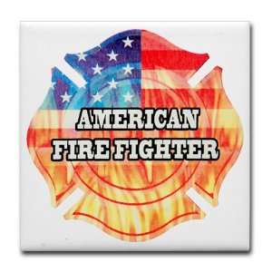  Tile Coaster (Set 4) American Firefighter 