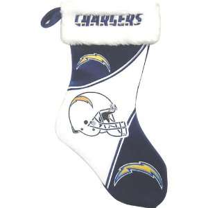  17 Inch NFL Holiday Stocking   San Diego Chargers: Sports 