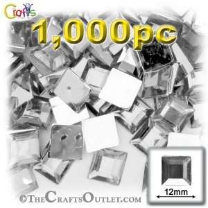  1,000pc Loose Rhinestones Square 12mm   flatback Crystal 