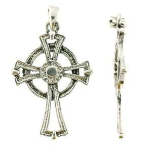  Silver Plated   Pendant   Cross circle   57mm Height, 35mm 