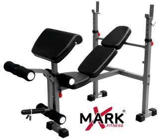NEW XM 4420 XMark Fitness Mid Width Weight Bench Press w Leg Developer 