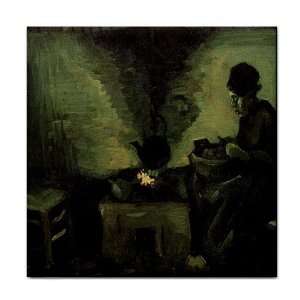   by the Fireplace By Vincent Van Gogh Tile Trivet 