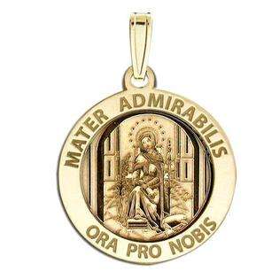 Mater Admirabilis Medal, Solid 14k Yellow Gold, 2/3 in, size of dime 