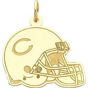  14K Gold NFL Chicago Bears Football Helmet Charm: Jewelry