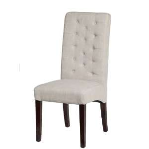   Set of 2 Parker Linen Side Chair, Light Cream