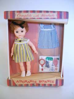1960s Vintage Vinyl Doll Named Bonnie w Original Box Wardrobe Hair 