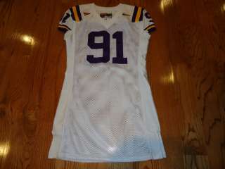 2003 LSU Football NATIONAL CHAMP YEAR GAME USED JERSEY #91  