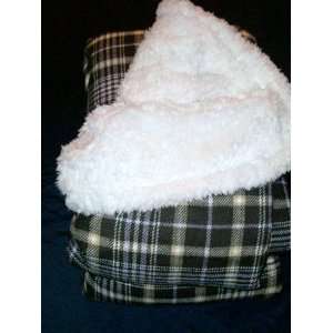  Faux Cashmere Plaid Sherpa Oversized Throw