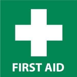 First Aid (Graphic), 4X4, Adhesive Vinyl, Labels sold in 5/Pk:  