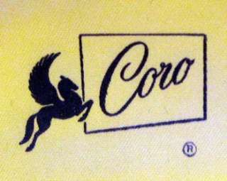 Vintage Coro Craft Large Gold Rose Brooch Pin w/ box  