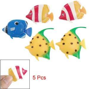   Aquarium Colorful Plastic Floating Tropical Fish 5 Pcs: Pet Supplies
