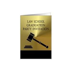  Law Graduate Party Invitation with Gavel Lawyer Attorney 