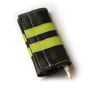  iPod Nano Leather Sleeve Espresso with Avocado Belt 