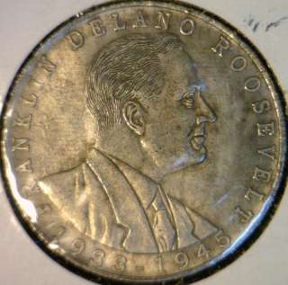 Franklin Roosevelt UNKNOWN MINT IKE $ Size Commemorative Medal   Token 