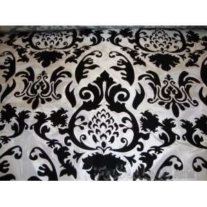  Taffeta Black Flocking Damask Design 8 Fabric Per Yard 