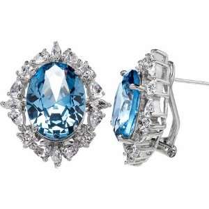    Faux Wish Diamond Earrings   Blue CZ Cubic Zirconia Jewelry