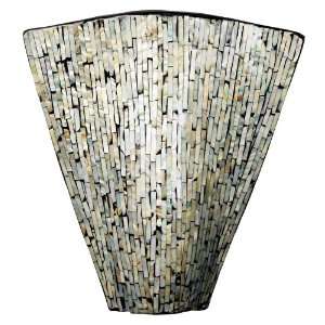 Mother of Pearl 12” High Ceramic Vase