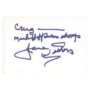JANE* WITHERS Signed Index Card In Person
