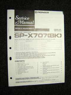 Original Pioneer SP X707 (BK) Service Manual  