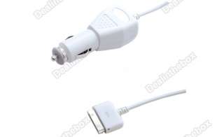 White Car Charger Adapter For Apple iPad 2 iPhone 3G 4G High Quality 