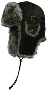 New Stetson Trapper Aviator Bomber Winter/Ski Hat Faux Fur/Leather Ear 