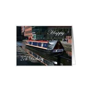  Happy 27th Birthday canal boat Card: Toys & Games