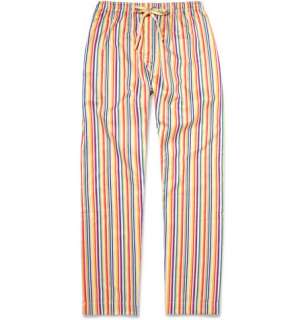 Naturally from Derek Rose Wellington Striped Cotton Lounge Trousers 