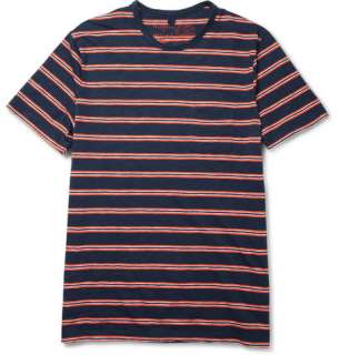    Clothing  T shirts  Crew necks  Striped Cotton T shirt