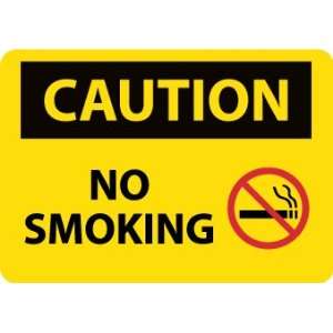 Caution, No Smoking, Graphic, 10X14, Adhesive Vinyl  