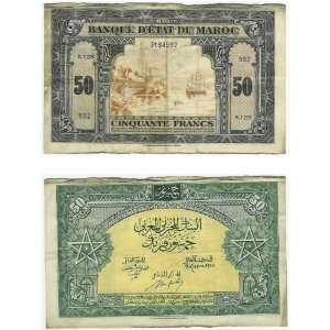  Morocco 1943 50 Francs, Pick 26 