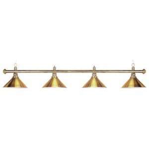   Solid Brass Pool Table Lamp, 71, 4 Brass Shades