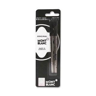 Mont Blanc Refills, Rollerball, Fine Point, Black, Pack Of 2