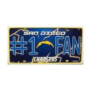  San Diego Chargers #1 Fan License Plates Plate Tag Tags auto 