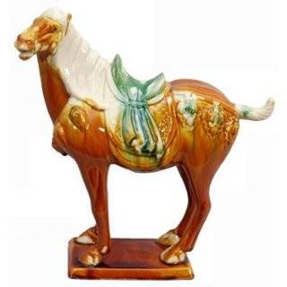 Beautiful Tang Dynasty Asian Prancing Horse Statue 