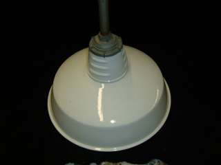 Industrial White Porcelain Gas Station Light Fixture Vintage  
