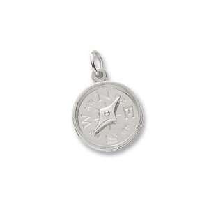  Compass Charm in Sterling Silver Jewelry