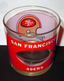 Vintage San Francisco 49ers See Through Drink Glass NFL  