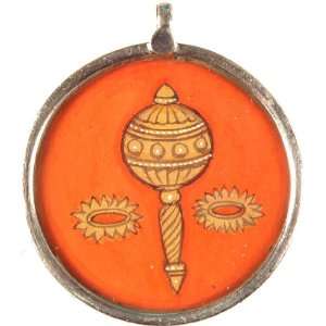 Lord Vishnus Attributes   Conch and Wheel   Sterling Silver