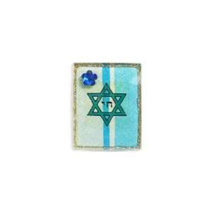   Star of David, Blue Stripes, Chai and Blue Flower Bead