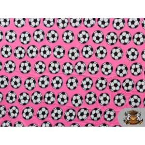   Printed *Soccer Ball Pink* Fabric / By the Yard 