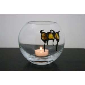  Gift Idea Art Crystal Glass Decirative Amber & Tin Candle 