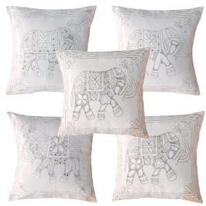   Set Cushion Covers with Elephant Zari Work CCS00457