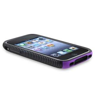   SOFT CASE Purple Hard COVER+Privacy Guard For iPhone 3G 3GS 3th  