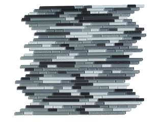 Gray Horizontal Mosaic Glass Tile / 55 sq ft / Kitchen Backsplash 