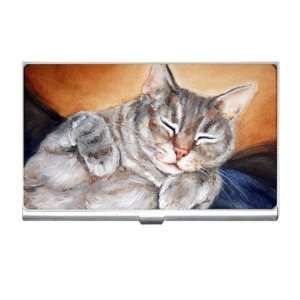   Edition Violano Business Card Holder Tabby Happy Cat: Office Products