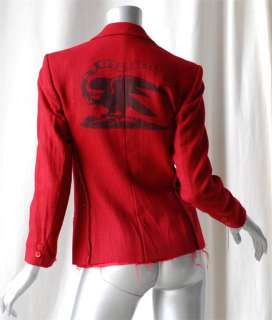 LIBERTINE Deconstructed Red Eagle Stamp Blazer Jacket S  