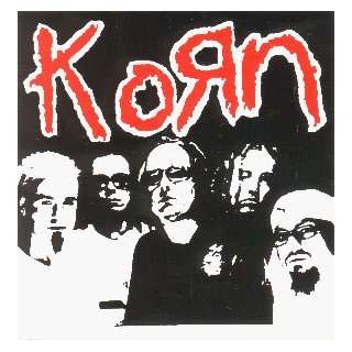  Korn   Group Shot, Logo Above   Sticker / Decal 