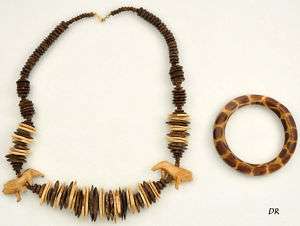 African Style Lion Necklace Giraffe Bangle Bracelet  
